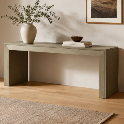 Acacia Wood Dining Bench, Light Gray Oak