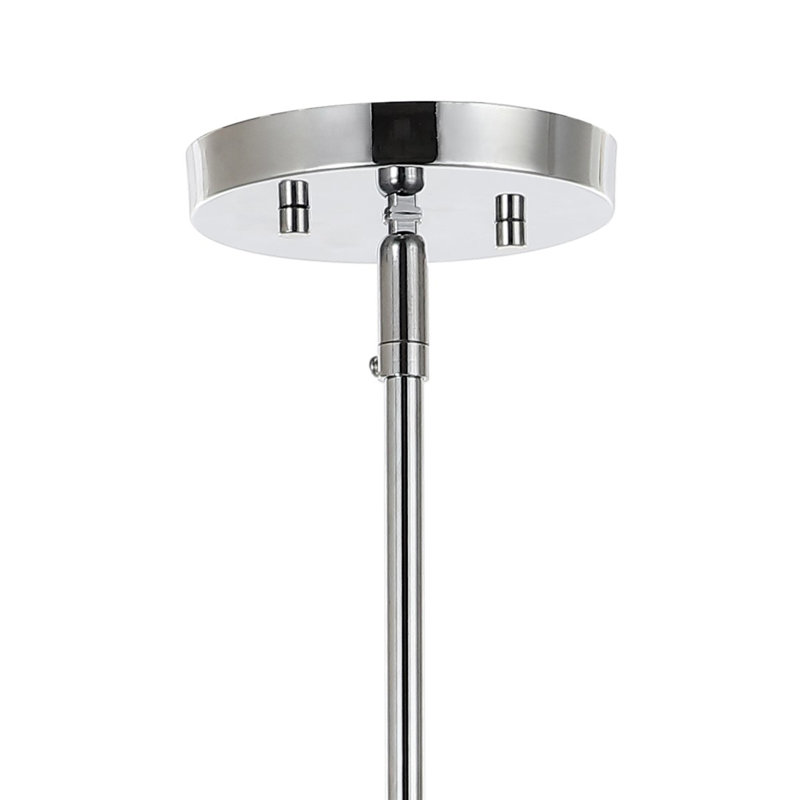 Luminaire suspendu moderne ajustable à bras en fer 6 lumières à DEL 36 po Atlas, chrome
