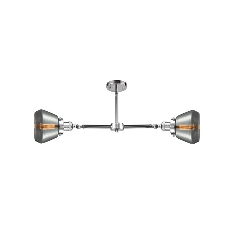 Luminaire suspendu linéaire à 2 lumières pour îlot de cuisine Chill, Fumée, Chrome poli, Ampoule DEL 6 watts Vinage