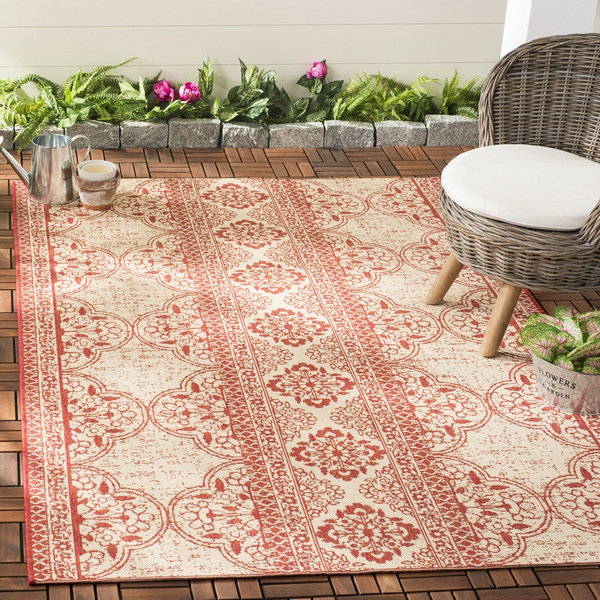 Goodrich Red/Cream Indoor/Outdoor Rug, Rectangle 201 x 290 cm