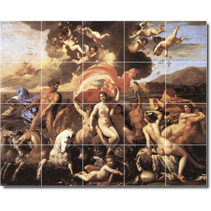 Carrelage mural décoratif en céramique 30 po x 24 po 6 po x 6 po, Mythologie - 06807