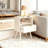 25.5 H Modern End Table, White Nightstand With Storage Drawer And Open Wood Shelf