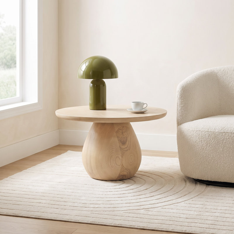 Julio End Table, Light Natural Ash Veneer , 15" H x 27.5" W x 27.5" D