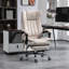 Chaise de bureau en microfibre, chaise d'ordinateur à haut dossier réglable en hauteur et repose-pieds rétractable