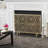Sophisticated Iron Fireplace Barrier, Pattern Overlap, Single, Gold Modern Protector,