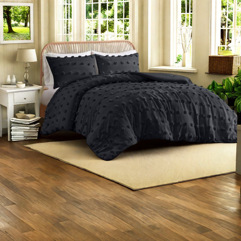 Comfortable Bedding Sets, Black Polyester Jacquard, Modern Home Style