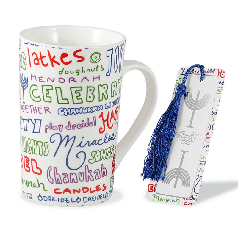 Ensemble de grandes tasses et de cadeaux en céramique hanoukka