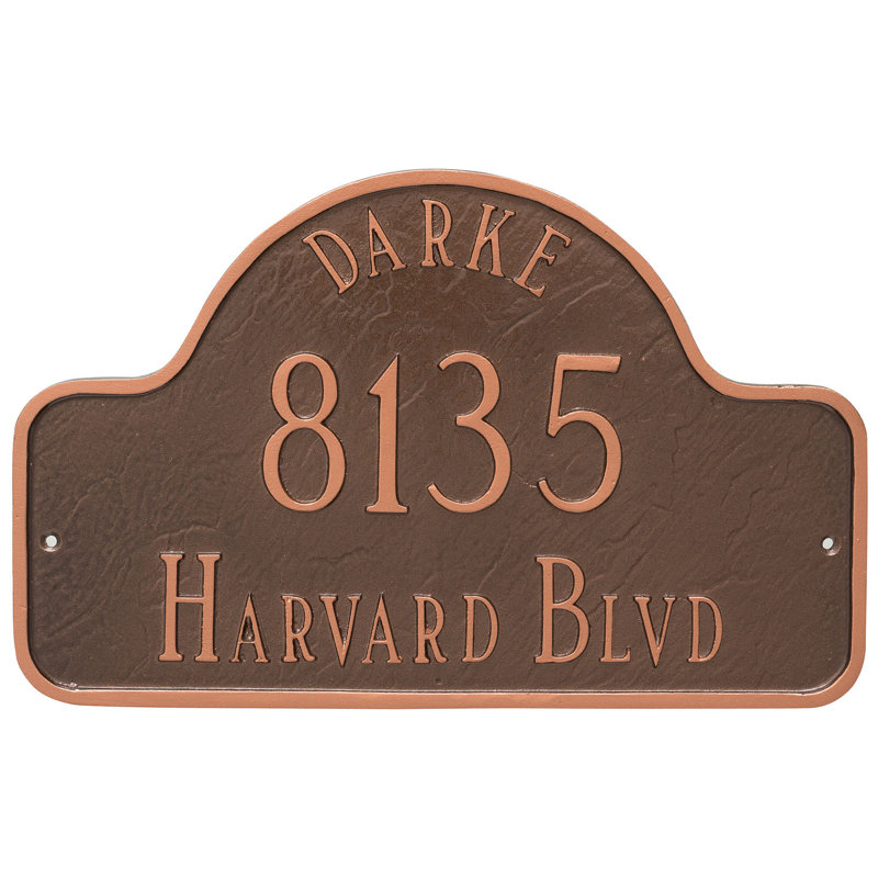 Plaque d’adresse murale sur 3 lignes, Noir / Blanc, Oui