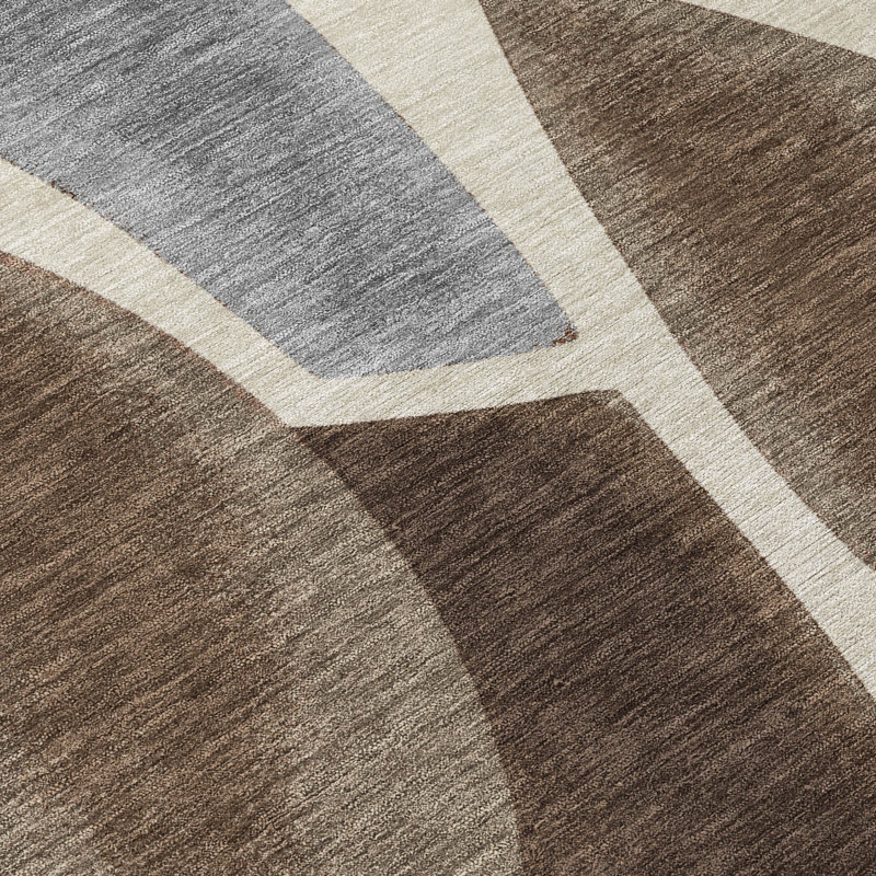 Machine Washable Indoor/Outdoor Chantille ACN2537 Abstract Rug, Runner 2'3" x 7'6", Beige