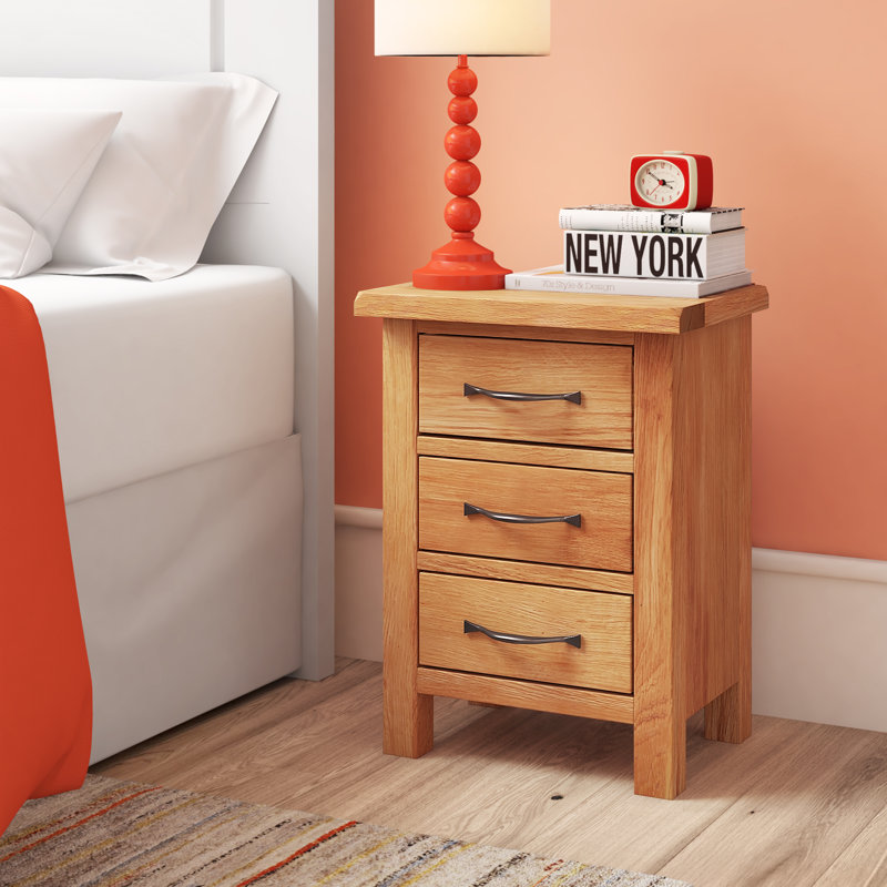 40cm W Solid + Manufactured Wood Bedside Table