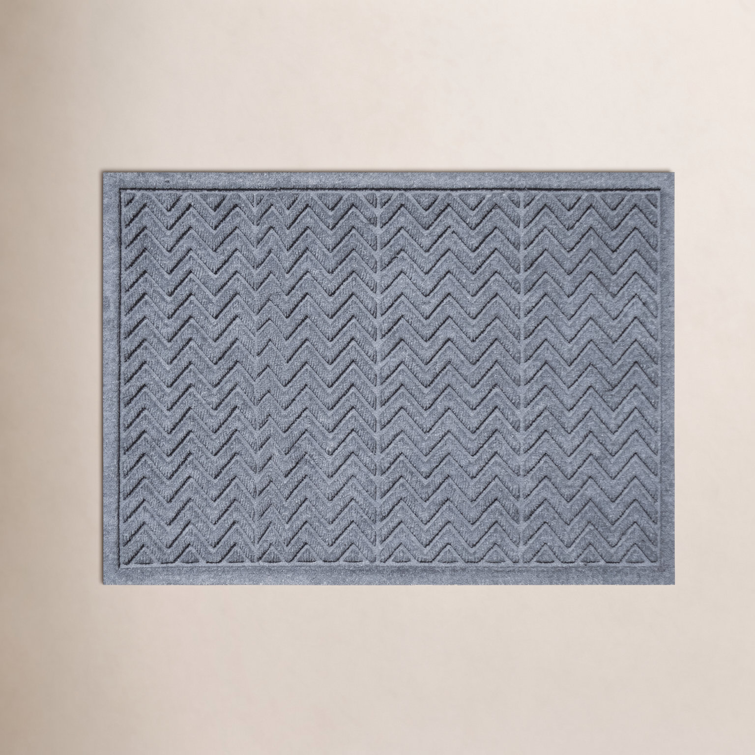 WaterHog Chevron Non-Slip Doormat, 24" W x 36" L, Bluestone