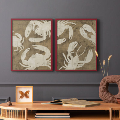 «I-Premium», reproduction encadrée «Woodgrain Crustaceans» - prête à être accrochée