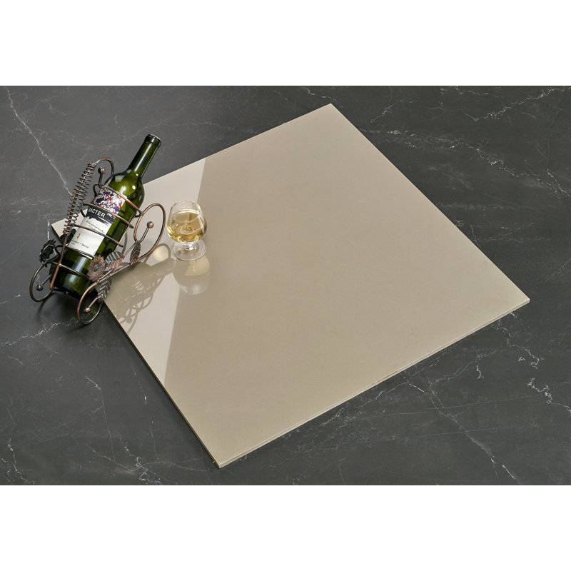 Element 24" x 24" Porcelain Concrete Look Wall & Floor Tile, Latte/Light Brown
