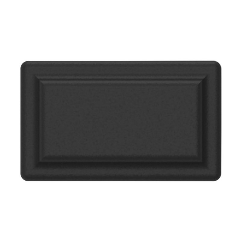4425 Rectangle Raised Knob, Satin Black
