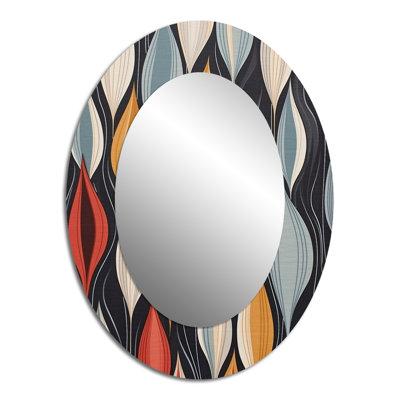 Rétro Abstractáleaves II - Miroir mural multicolore