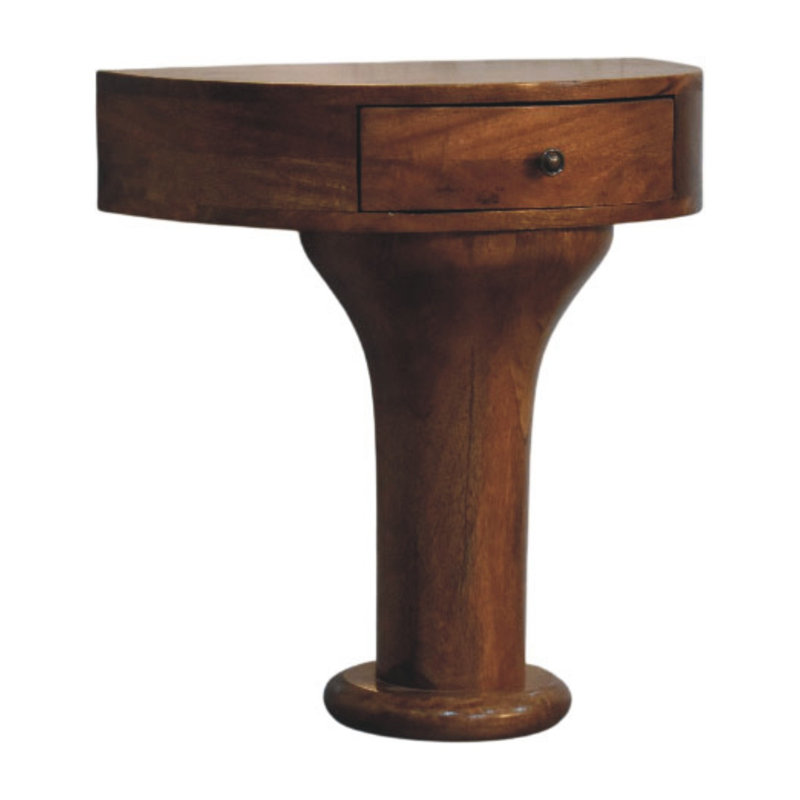 Table de chevet courbée à piédestal