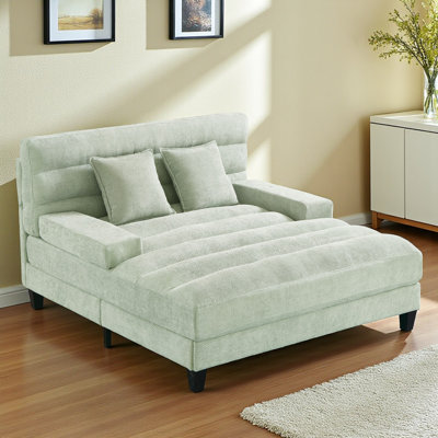Chaise longue rembourrée avec dossier réglable et bande lumineuse à DEL