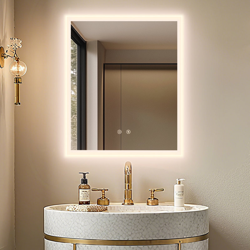 Backlit Led Wall Mirror, 45 cm H x 60 cm W