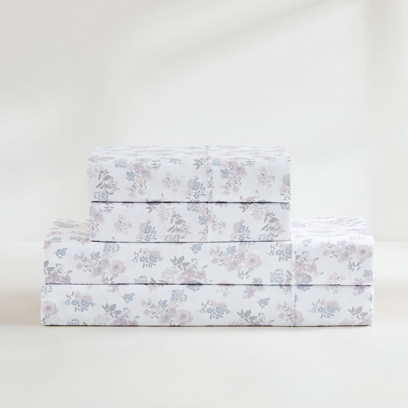 Suzette Sheet Set Pink, Full Sheet Set with 4 Pilowcases