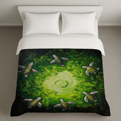 Housses de couette Green Sea Turtles Swirl