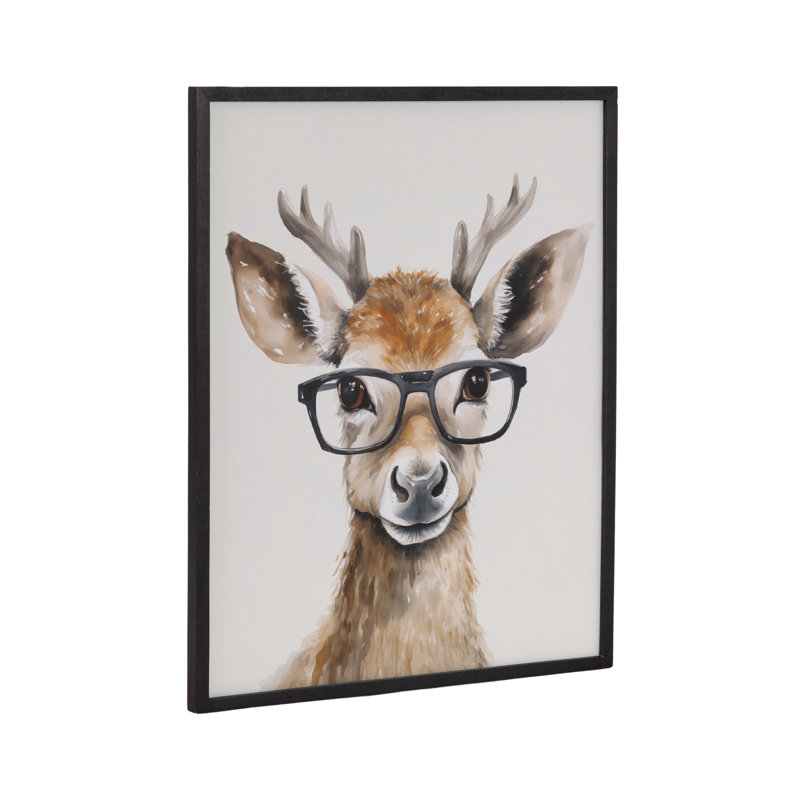 Adorable animal, art mural, H 16,65 po x l 20,65 po, Cadre noir