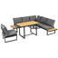6-Person L-Shaped Garden Sofa Set with Adjustable Recline