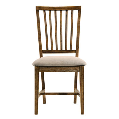 Weathered Oak Side Chairs ( Of 2) - Tan Linen Seat Option Dining Cover