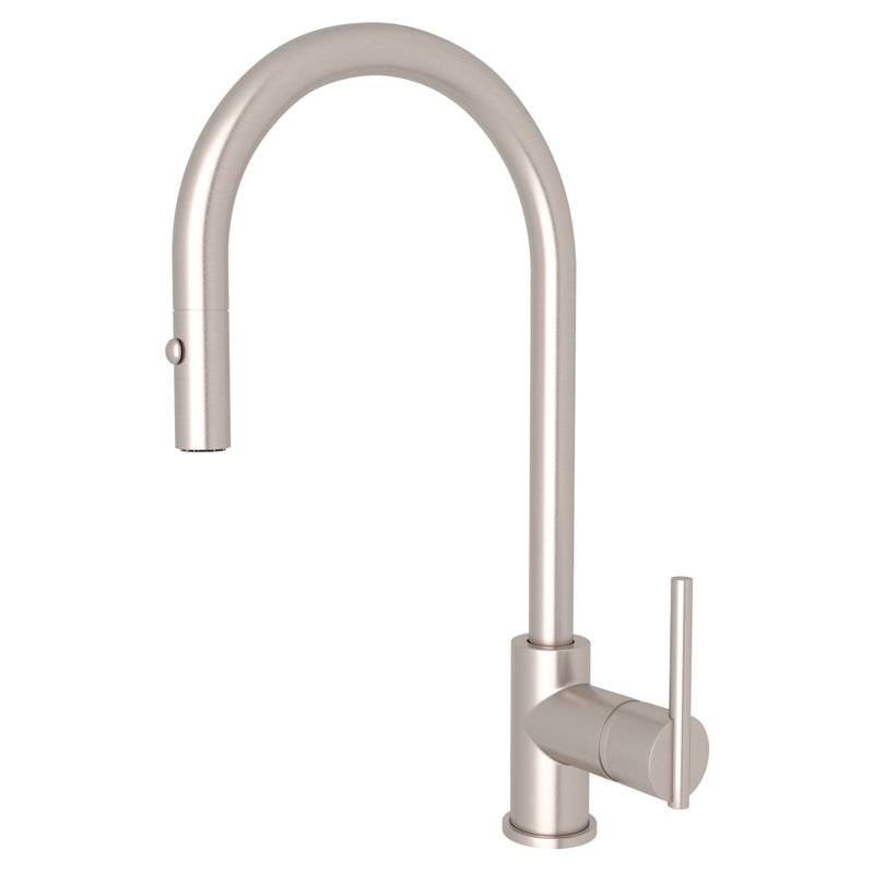 Pirellone Pull-Down Single Handle Kitchen Faucet, Satin Nickel
