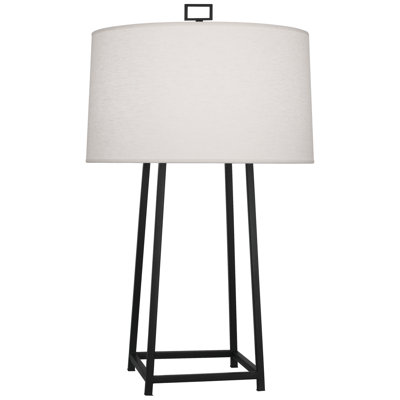 Lampe de table contemporaine Srkashlteni - Finition fer forgé industriel, abat-jour en lin huître, gradateur pleine gamme, 150 W maximum - parfaite pour les espaces modernes