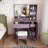 Vanity Desk Set with Padded Stool and Adjustable LED Lighted Mirror