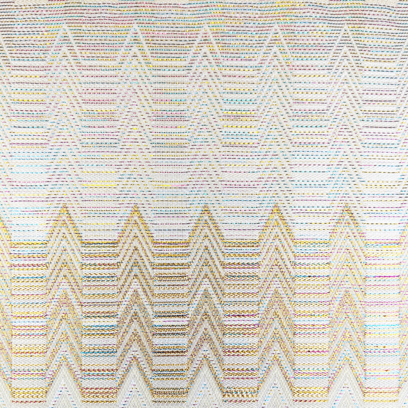 Wano - Tissu brodé abstrait et géométrique pour draperie et linge de table, vendu par The Yard, Blanc
