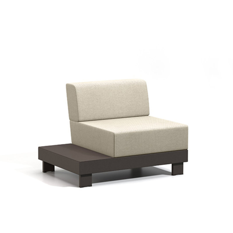 Urban Right Table Chat Chair With Cushion, Linen Stone, Sandbar