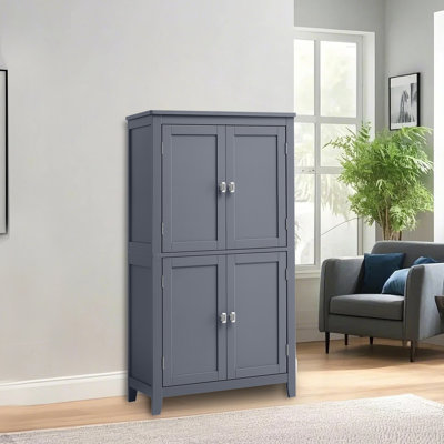 Armoire de rangement au sol H 42,1 "Arhavi, unité de rangement, armoire autoportante avec 4 portes