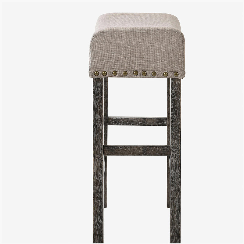Ensemble de chaises de bar beige et gris vieilli (ensemble de 2 pièces)