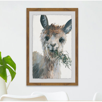 Munching Llama - Single Picture Frame Painting