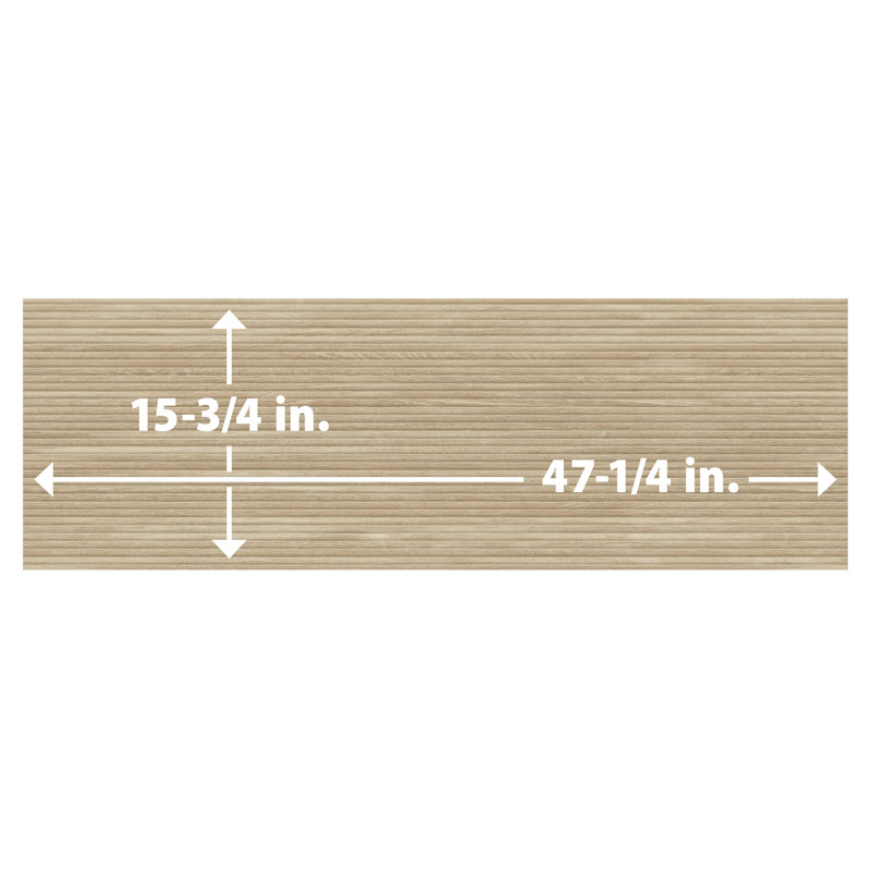 Larchwood 15-3/4"x47-1/4" Fluted Ceramic Wall Tile, Natural