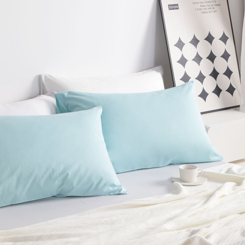 Pillowcases, Washed CottonBreathable Pillow Cases, Envelope Closure - NTBAY, King Pillowcases, Light Blue