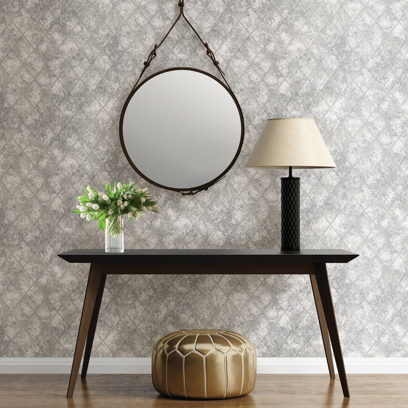 Rouleau de papier peint L 33 pi x l 20,5 po Mercury Glass, Argent