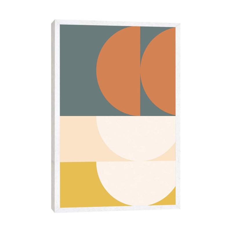 Abstract Geometric II - Print on Canvas, White Framed, 101.6 cm H x 66.04 cm W