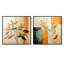 Collage abstrait de feuilles d'abricot - Ensemble de 2 feuilles de collage carré-1619070242-1619070253