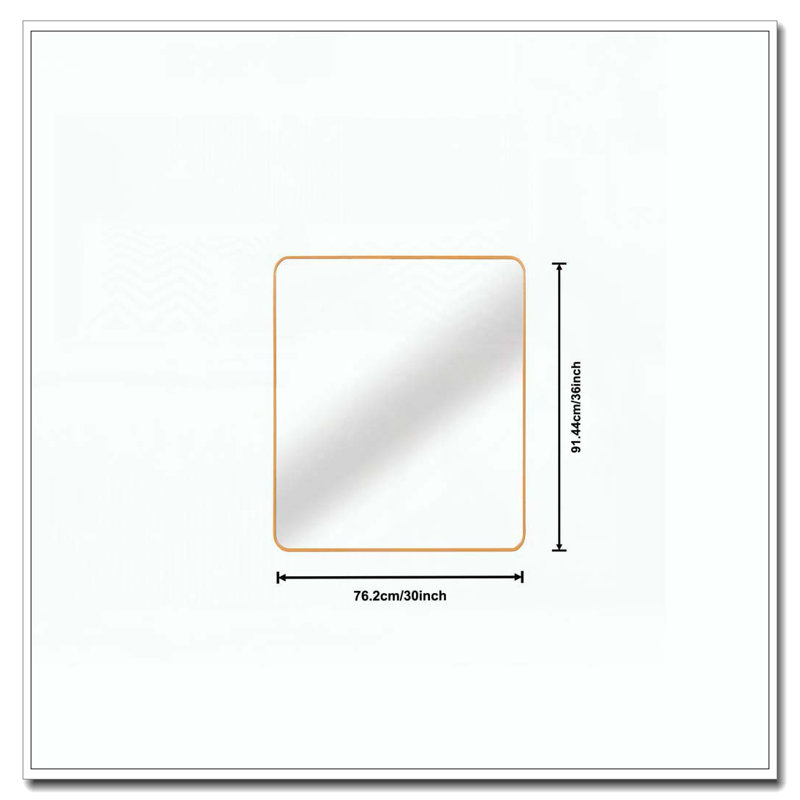 Metal Framed Square Bathrrom Mirror for Wall, Gold