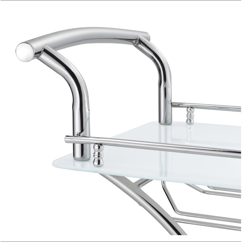 Chariot-bar chromé à 2 niveaux, White, White