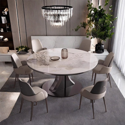 Table ronde et chaise de luxe simple et moderne
