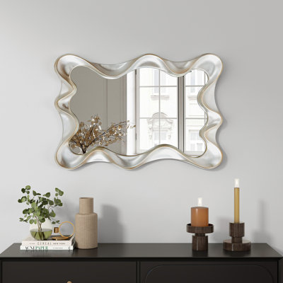 35.4" Irregular Wavy Wall Mirror