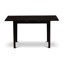 L'ensemble de table de salle à manger moderne 3 pièces comprend une table rectangulaire en bois avec feuille papillon et 2 chaises Parson en tissu de couleur noire, 32 x 54 pouces, noir-1144581400-1144581405-1144581402