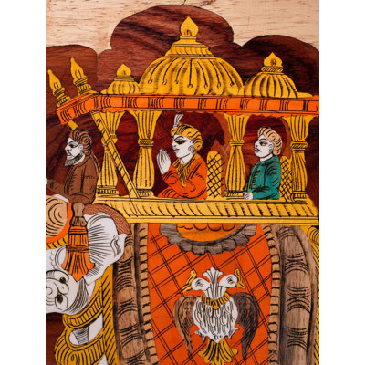 19 po King on Royal Elephant avec panneau mural Sarthi