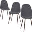 Set of Four Grey and Brown Fabric and Steel Dining Side Chairs