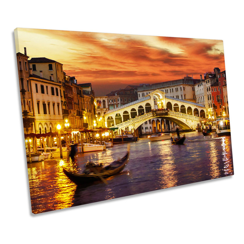 X0870 Venice Italy Sunset - Wrapped Canvas Art Prints, 81.3cm H x 121.9cm W x 4cm D