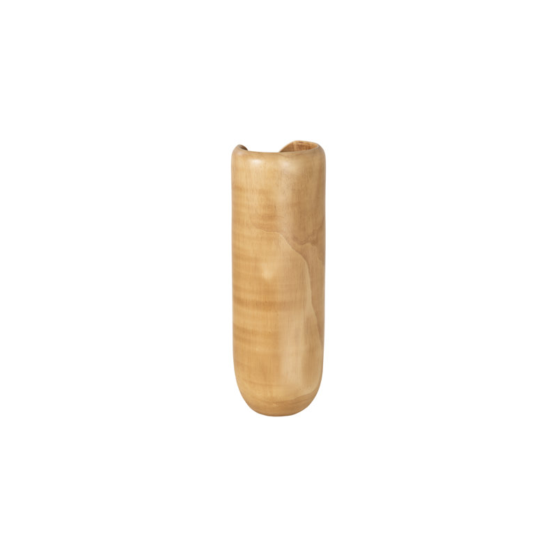 Interval Wood Vase, 17" H x 6" W x 6" D, Brown