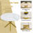 Modern And Simple Round Dining Table With Extendable Blades, Carbon Steel X-Shaped Base, Sturdy And Durable